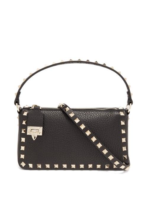 Valentino Garavani - Rockstud Leather Shoulder Bag - Womens - Black