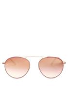 Matchesfashion.com Garrett Leight - Innes 55 Aviator Metal Sunglasses - Womens - Copper