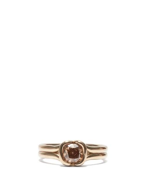 Matchesfashion.com Fernando Jorge - Cushion Diamond & 18kt Beige-gold Ring - Mens - Beige Gold