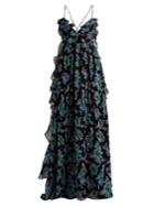 Msgm Floral-print Silk-georgette Maxi Dress