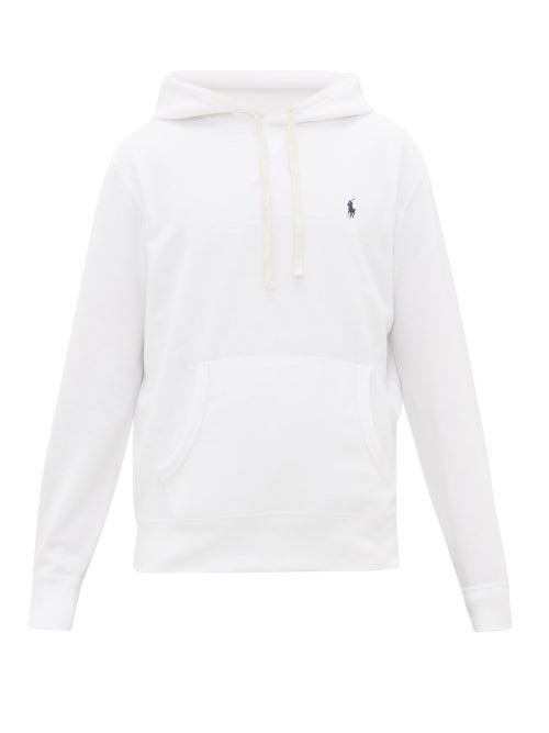 Matchesfashion.com Polo Ralph Lauren - Logo-embroidered Cotton-blend Hooded Sweatshirt - Mens - White