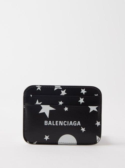 Balenciaga - Cash Star-logo Leather Cardholder - Womens - Black White