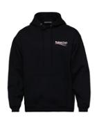 Balenciaga - Logo-print Cotton-jersey Hooded Sweatshirt - Mens - Black