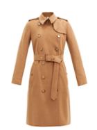 Matchesfashion.com Burberry - Kensington Pressed-cashmere Trench Coat - Womens - Bronze