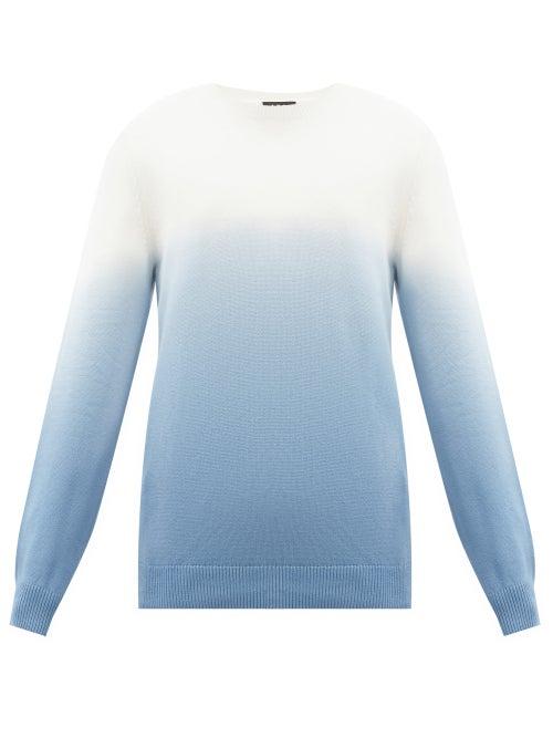 Matchesfashion.com A.p.c. - Skyline Ombr Tie-dye Cotton Sweater - Mens - Blue Multi