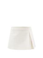 Maximilian - Sunday Pleated Crepe Mini Skirt - Womens - Ivory