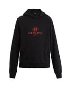 Matchesfashion.com Balenciaga - Bb Print Hooded Sweatshirt - Mens - Black