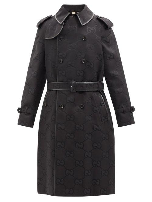 Gucci - Jumbo Gg-jacquard Canvas Trench Coat - Mens - Black