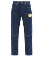 Matchesfashion.com Helmut Lang - Masc Logo-patch Straight-leg Jeans - Mens - Indigo