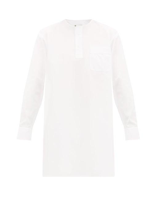 Matchesfashion.com Connolly - Longline Cotton Pinpoint Oxford Shirt - Mens - White