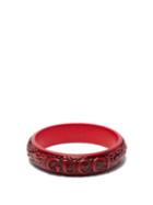 Matchesfashion.com Gucci - Logo And Snake Carved Resin Bangle - Womens - Red