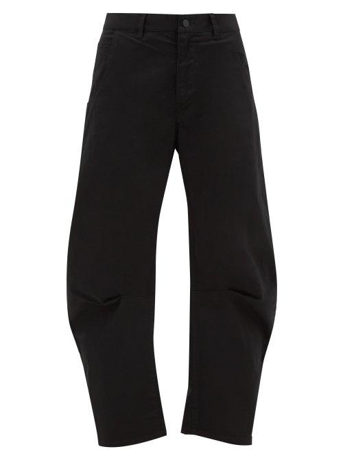 Matchesfashion.com Nili Lotan - Emerson Wide-leg Stretch-cotton Twill Trousers - Womens - Black