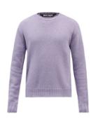 Palm Angels - Logo-intarsia Wool-blend Sweater - Mens - Purple