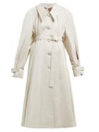 Matchesfashion.com Lemaire - Single Breasted Cotton Gabardine Coat - Womens - Ivory