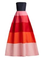 Matchesfashion.com Carolina Herrera - Faille Strapless Gown - Womens - Navy Multi