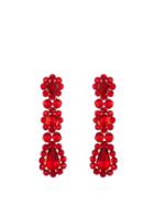 Matchesfashion.com Simone Rocha - Crystal Beaded Drop Earrings - Womens - Red