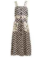 Matchesfashion.com La Prestic Ouiston - Bani De Soleil Silk Twill Dress - Womens - Black White