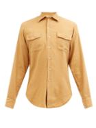 Matchesfashion.com The Gigi - Garment-dyed Cotton-blend Shirt - Mens - Brown