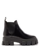 Matchesfashion.com Prada - Exaggerated Tread Sole Leather Ankle Boots - Womens - Black