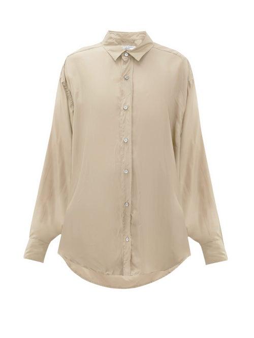 Matchesfashion.com Katharine Hamnett London - Nicola Silk Satin Shirt - Womens - Beige