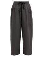 Matchesfashion.com Haider Ackermann - Brighton Pintuck Cotton Blend Trousers - Womens - Grey