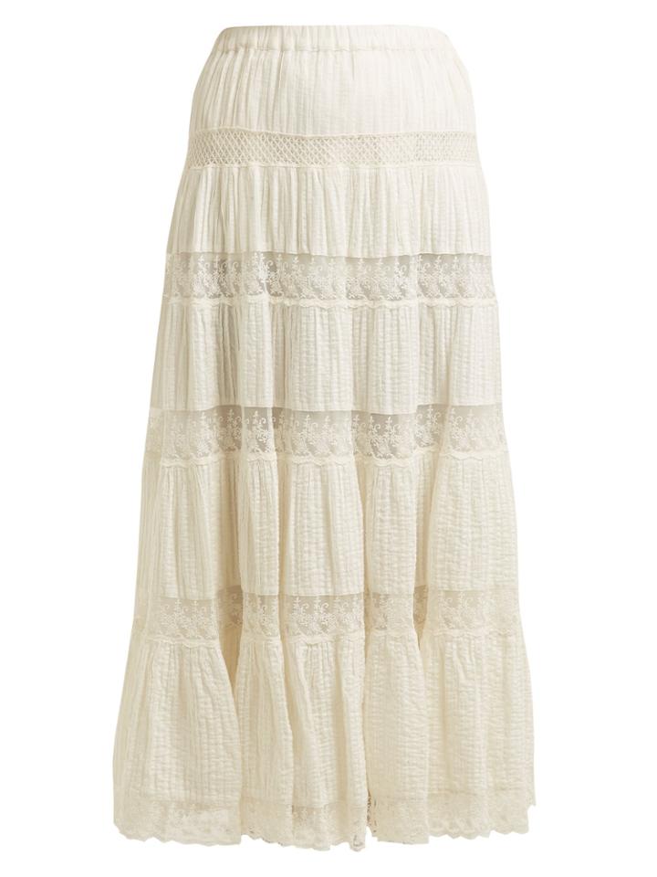 Mes Demoiselles Havilah Lace-insert Tiered Skirt