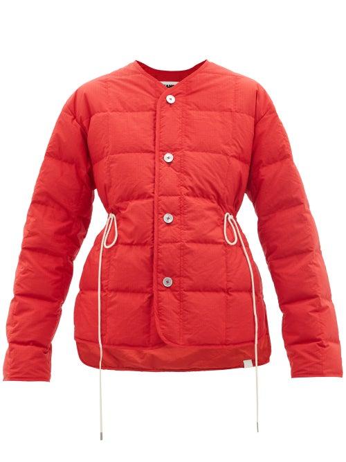 Ladies Rtw Jil Sander - Collarless Quilted Down Jacket - Womens - Red