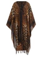 Matchesfashion.com Saint Laurent - Leopard-print Wool Poncho - Womens - Animal