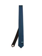 Matchesfashion.com Prada - Embroidered Logo Silk Tie - Mens - Blue