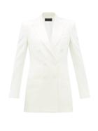 Matchesfashion.com Dundas - Double-breasted Peak-lapel Satin Suit Jacket - Womens - Ivory
