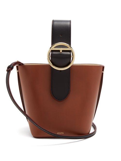 Matchesfashion.com Joseph - Sevres Mini Buckle Handle Leather Bag - Womens - Black Tan