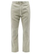 Frescobol Carioca - Linen-blend Canvas Slim-leg Trousers - Mens - Green