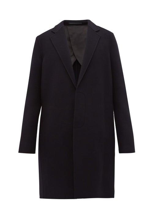 Matchesfashion.com The Row - Lucas Single Breasted Wool Overcoat - Mens - Navy