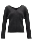 Matchesfashion.com Pleats Please Issey Miyake - V-neck Technical-pleated Top - Womens - Black