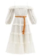 Ladies Beachwear Zimmermann - Mae Ruffled Dot-embroidered Voile Midi Dress - Womens - Ivory