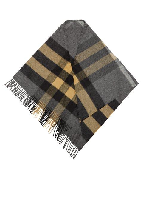 Matchesfashion.com Burberry - Checked Cashmere Bandana Scarf - Womens - Grey