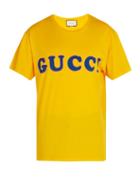 Matchesfashion.com Gucci - Logo Print Cotton T Shirt - Mens - Yellow