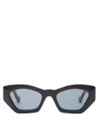 Matchesfashion.com Loewe - Geometric Cat Eye Acetate Sunglasses - Womens - Black