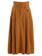 Matchesfashion.com Toga - High Rise Belted Maxi Skirt - Womens - Camel