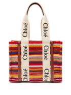 Chlo - Woody Small Striped Recycled-cashmere Tote Bag - Womens - Multi