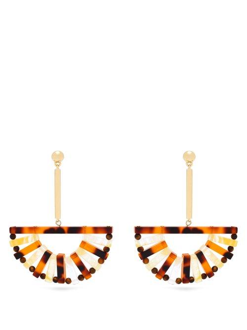 Matchesfashion.com Cult Gaia - Acrylic Ark Drop Earrings - Womens - Brown