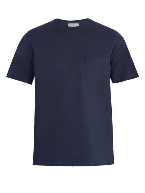 Matchesfashion.com Kilgour - Patch Pocket Cotton Piqu T Shirt - Mens - Navy