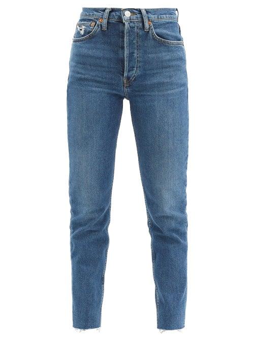 Matchesfashion.com Re/done Originals - 90s High-rise Slim-leg Cropped Jeans - Womens - Denim