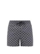 Matchesfashion.com Apnee - Ecume Fan-print Upcycled-shell Swim Shorts - Mens - Dark Blue