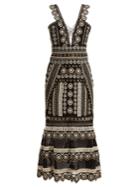 Jonathan Simkhai Deep V-neck Eyelet-embellished Macram-lace Dress