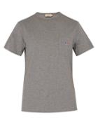 Matchesfashion.com Maison Kitsun - Fox Appliqu Cotton T Shirt - Mens - Grey