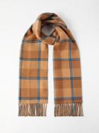 Gucci - Reversible Gg And Tartan Wool Scarf - Mens - Beige Multi