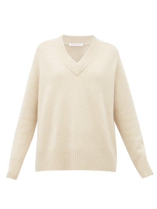 Matchesfashion.com Extreme Cashmere - No.124 Vital Stretch Cashmere V Neck Sweater - Womens - Ivory