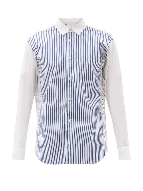 Mens Rtw Comme Des Garons Shirt - Striped Cotton-poplin Shirt - Mens - Blue White