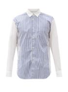 Mens Rtw Comme Des Garons Shirt - Striped Cotton-poplin Shirt - Mens - Blue White